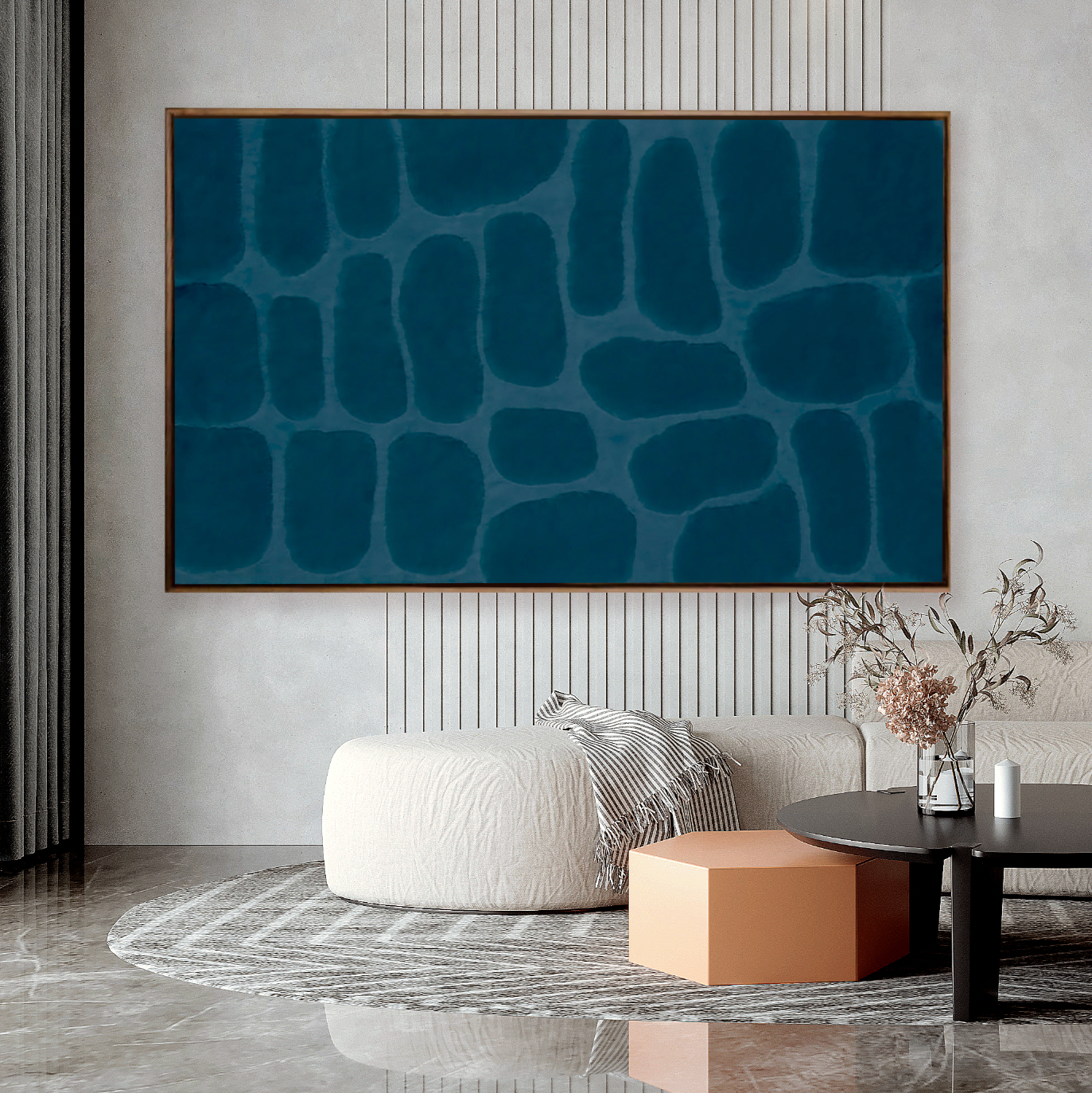 Pebble Wall Art Blue