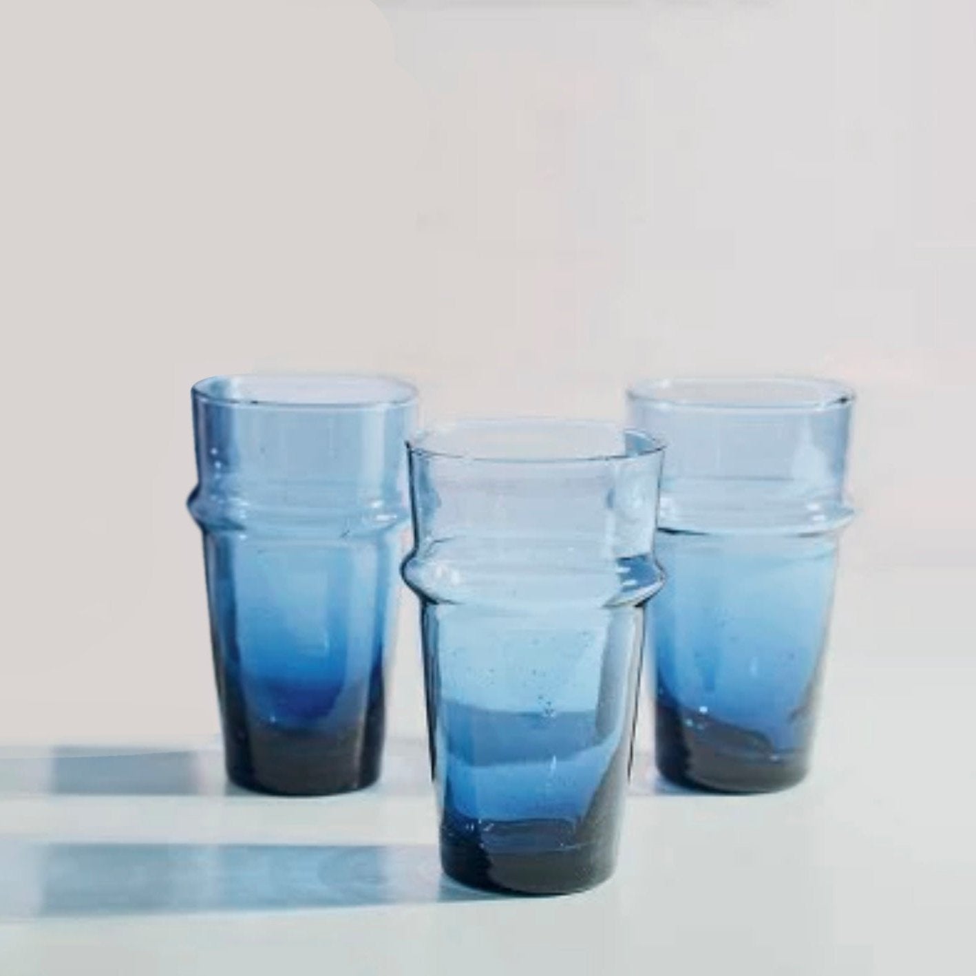 Moroccan Beldi Tea Glasses - Blue