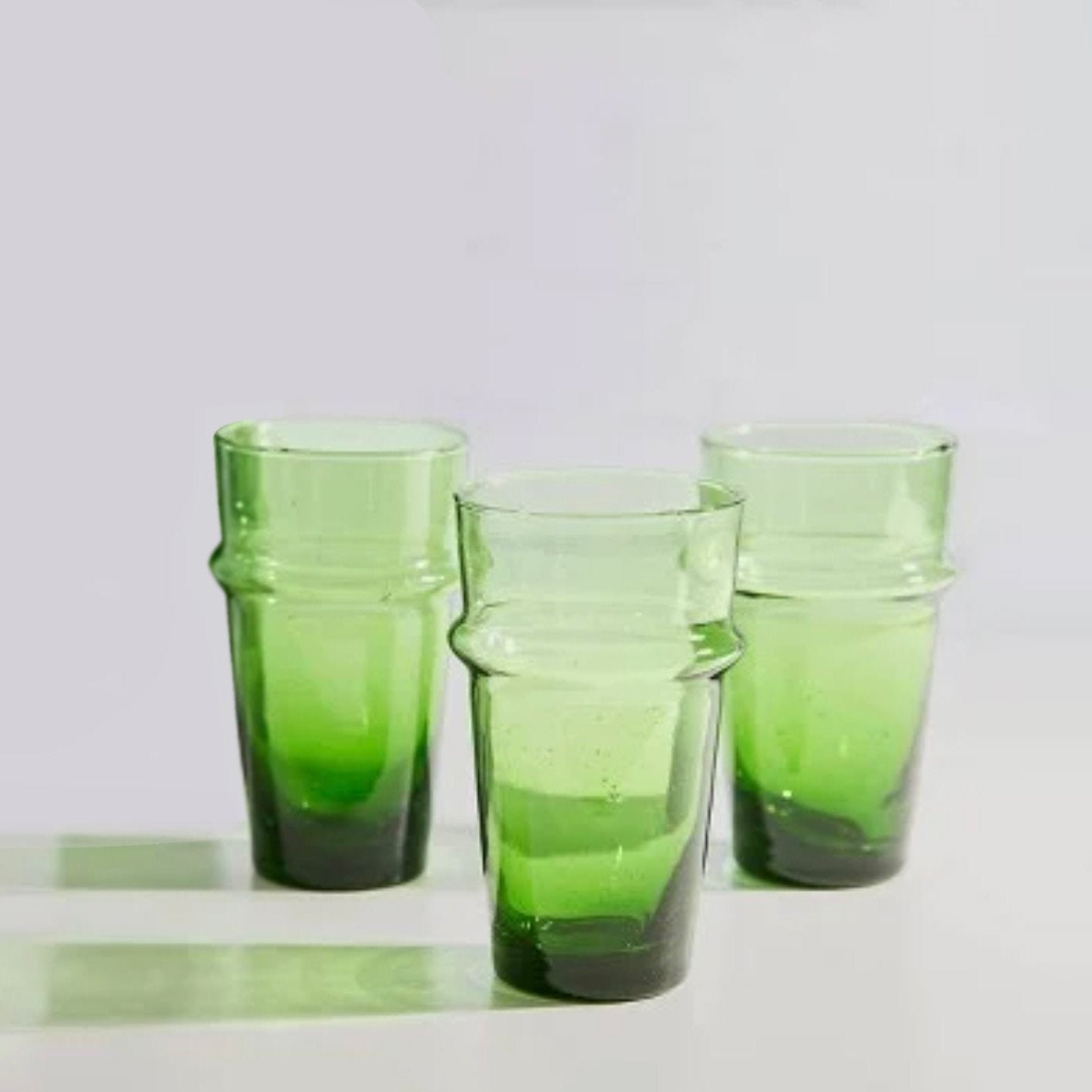 Moroccan Beldi Tea Glasses - Green