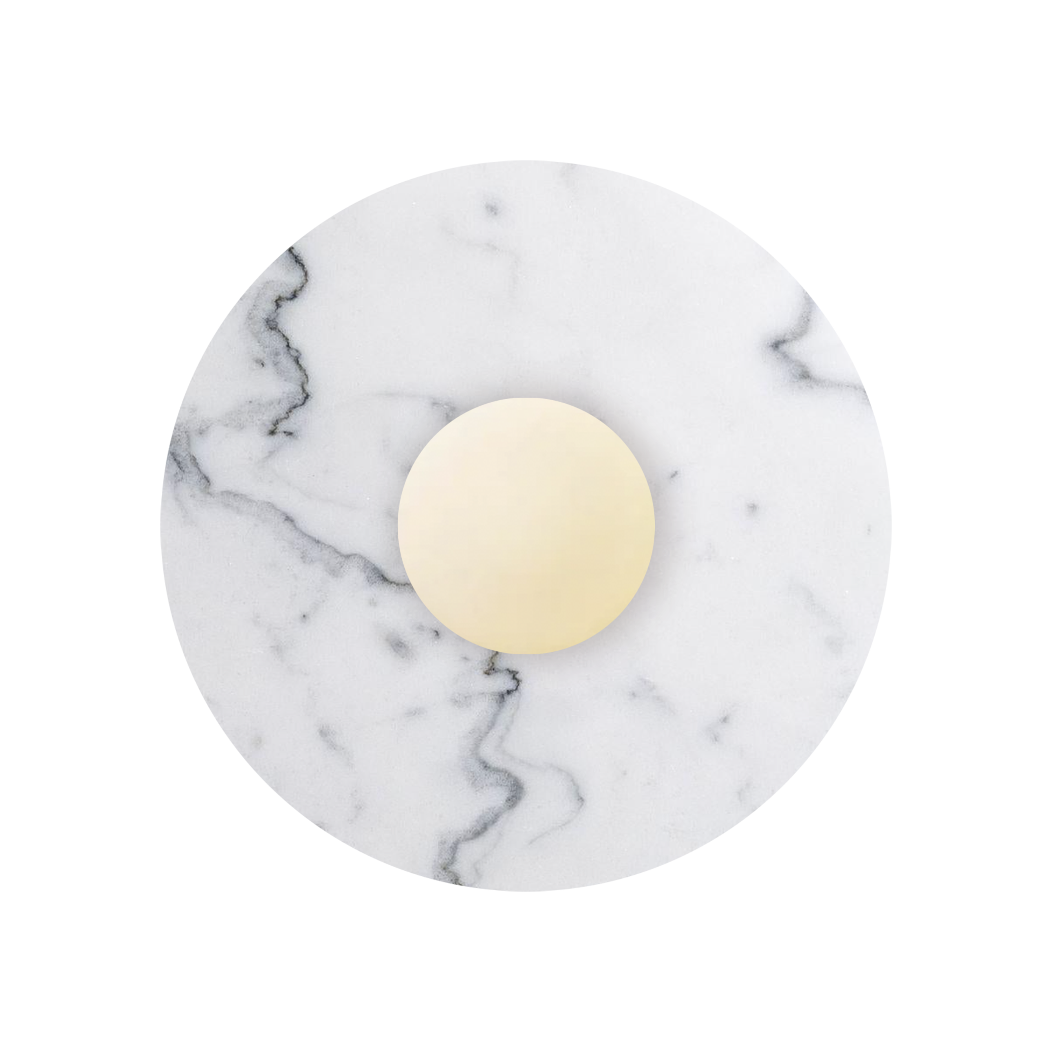 Maria Disc Wall Sconce  - White Marble