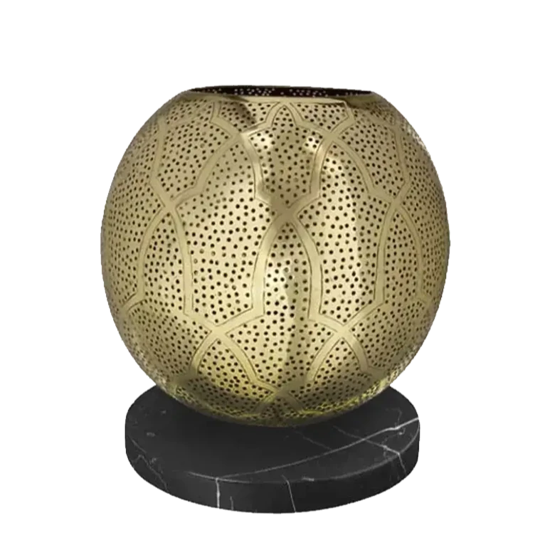 Dounia Home Table Lamp in Polished Brass. Size:12", Model: Aria