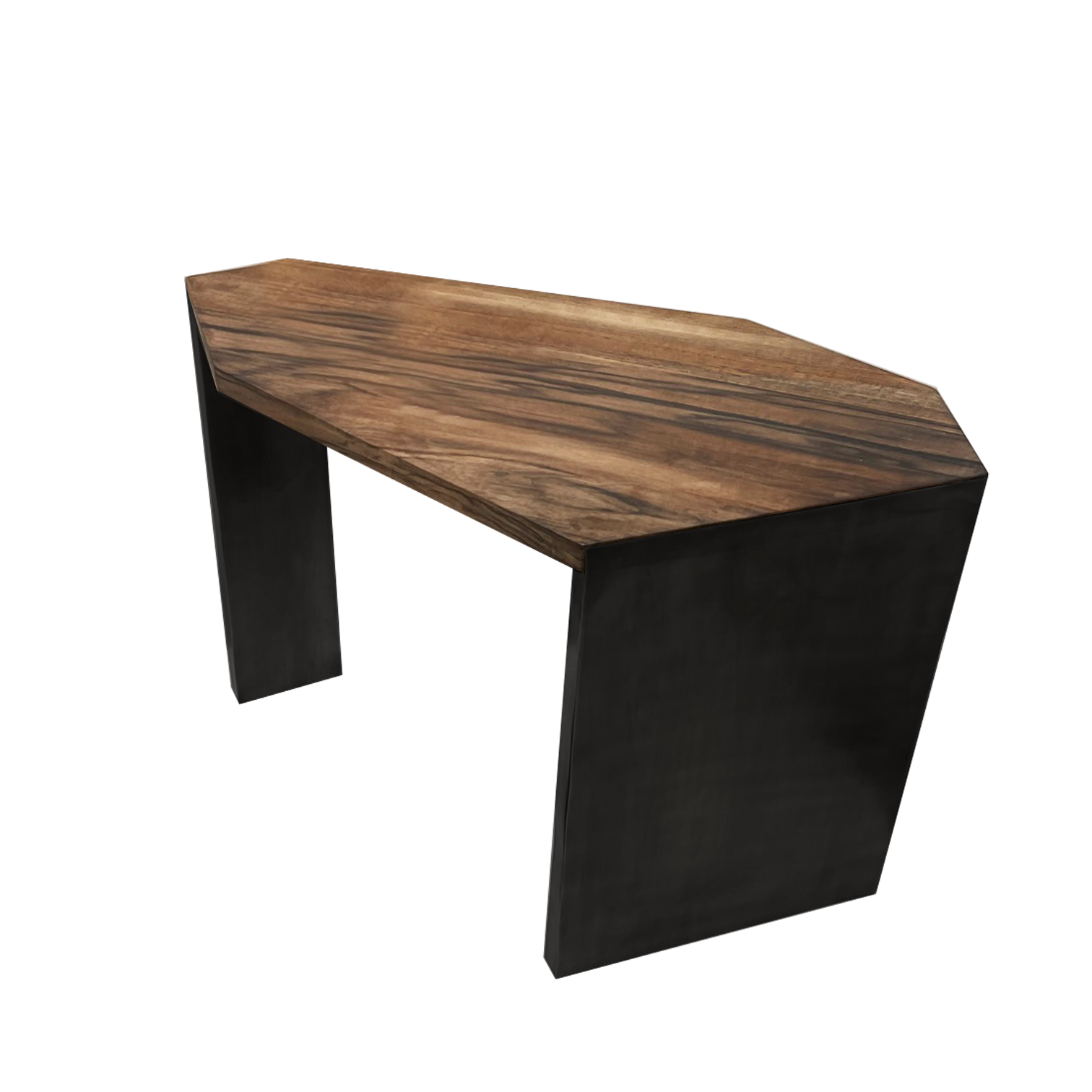 Dounia Home Side Table | Gun Metal & Walnut