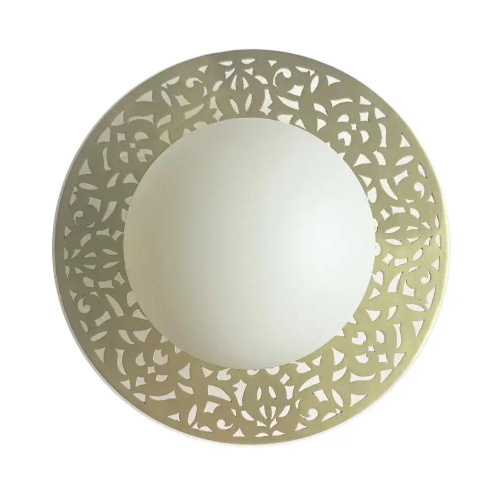 Dounia Home Riad Wall Sconce  |  Polished Brass & Porcelain Bulb